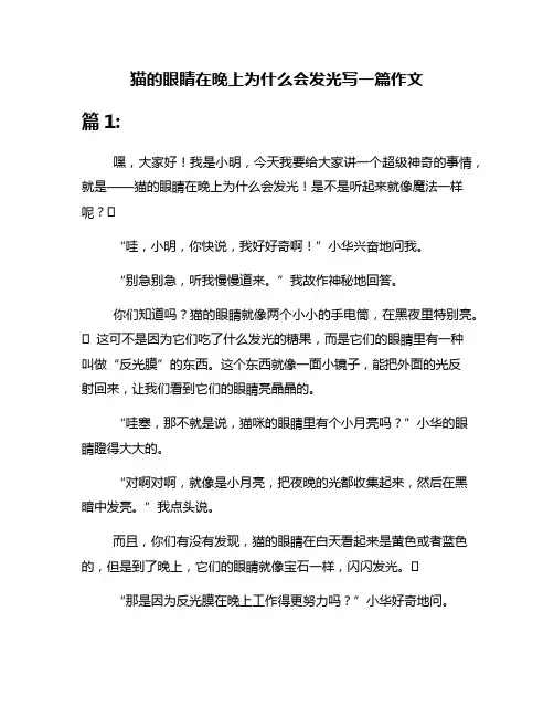 猫的眼睛在晚上为什么会发光写一篇作文