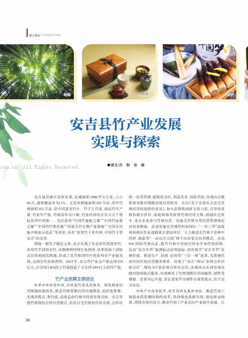 安吉县竹产业发展实践与探索