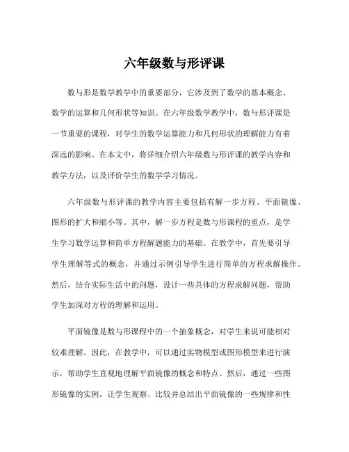 六年级数与形评课