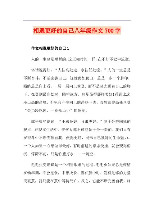相遇更好的自己八年级作文700字