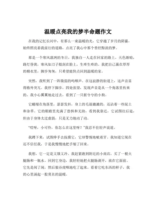 温暖点亮我的梦半命题作文