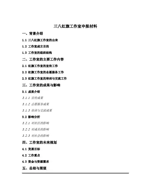 三八红旗工作室 申报材料