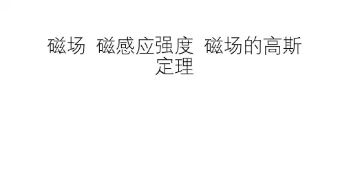 高二物理竞赛课件：磁场 磁感应强度 磁场的高斯定理