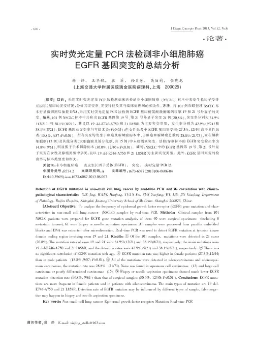 实时荧光定量PCR法检测非小细胞肺癌EGFR基因突变的总结分析