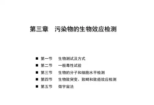 污染物的生物效应检测