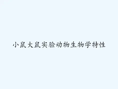 小鼠大鼠实验动物生物学特性