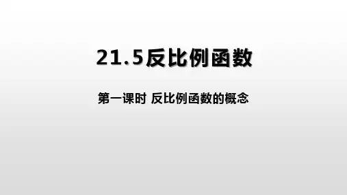 沪科版数学九年级上册21.5.1反比例函数的概念课件