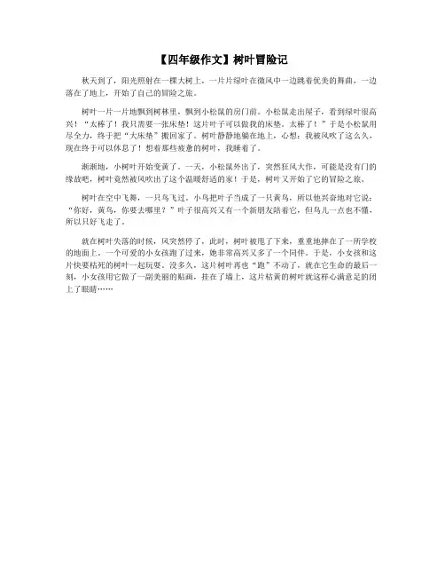【四年级作文】树叶冒险记