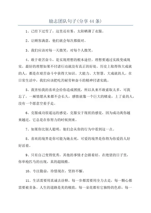 励志团队句子(分享44条)