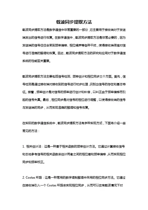 载波同步提取方法