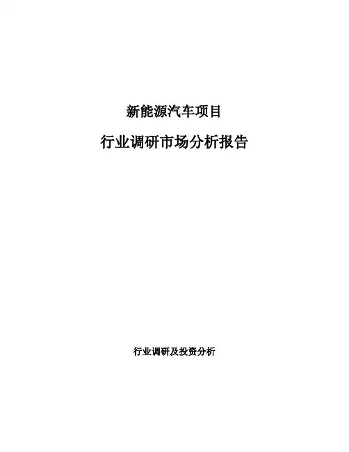 新能源汽车项目行业调研市场分析报告