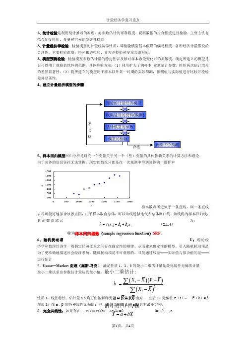 计量经济学复习重点
