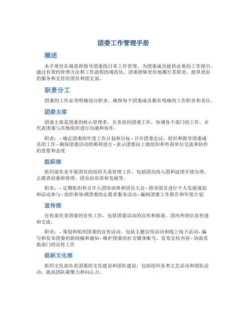 团委工作管理手册
