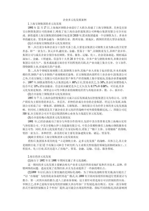 企业多元化发展案例