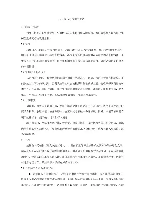 绿化种植施工工艺