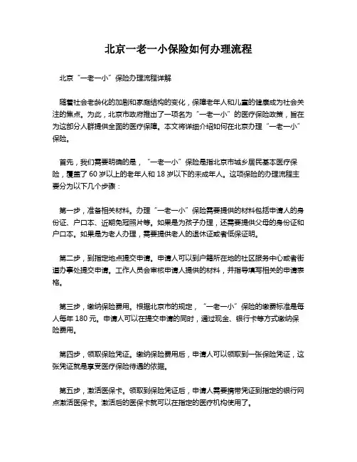 北京一老一小保险如何办理流程