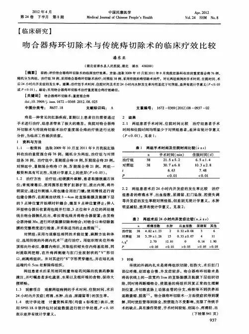 吻合器痔环切除术与传统痔切除术的临床疗效比较