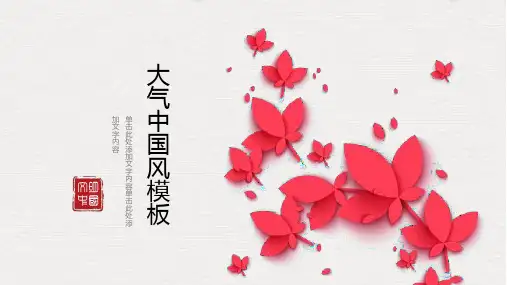 PPT模板 中国风红微立体工作汇报总结动态通用