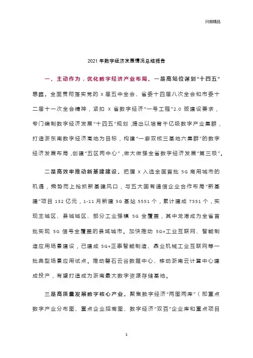 2021年数字经济发展情况总结报告