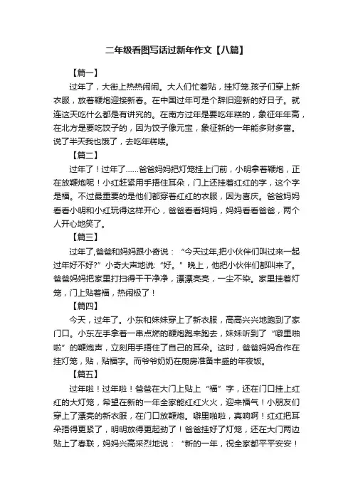 二年级看图写话过新年作文【八篇】