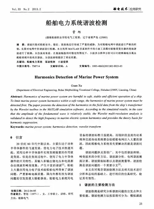 船舶电力系统谐波检测
