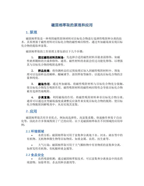 磁固相萃取的原理和应用