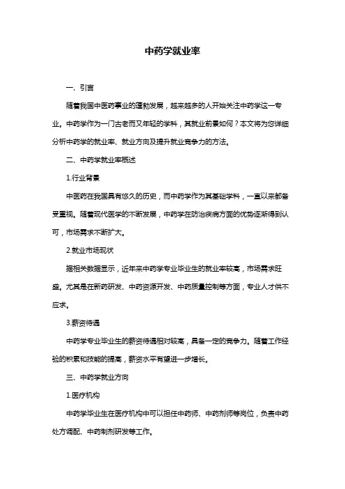 中药学就业率