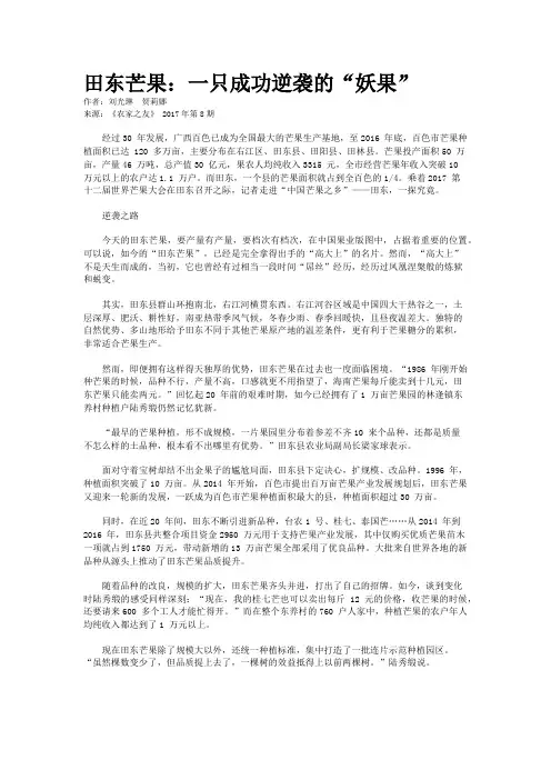 田东芒果：一只成功逆袭的“妖果”