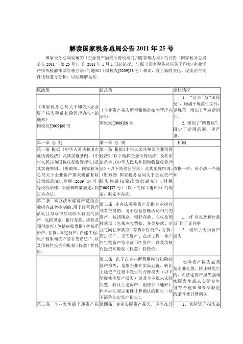 解读国家税务总局公告2011年25号