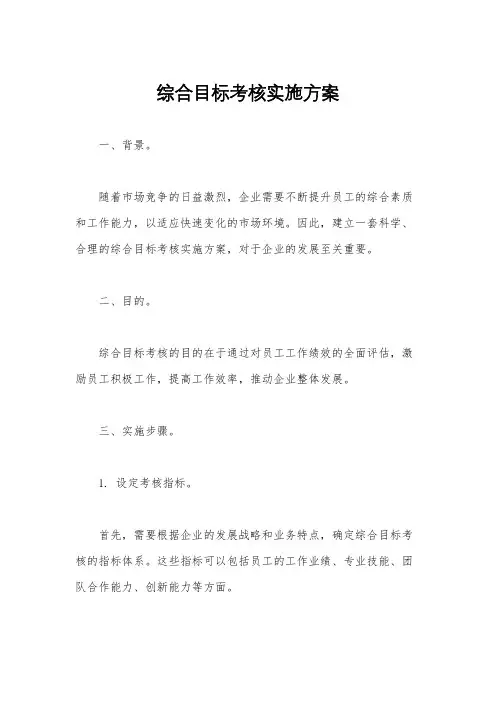 综合目标考核实施方案