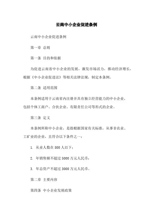 云南中小企业促进条例
