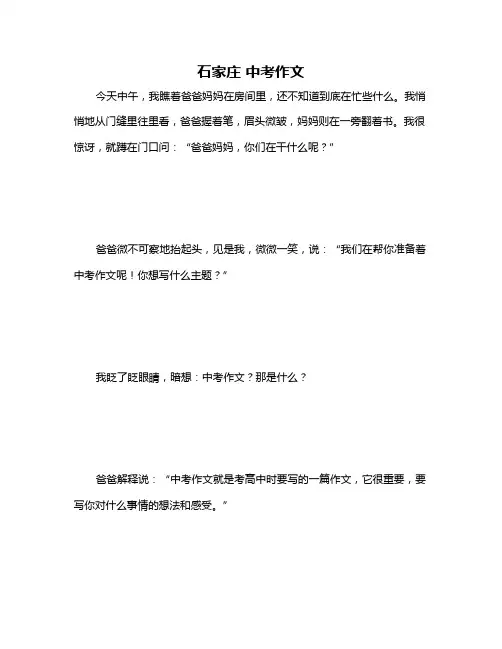 石家庄 中考作文