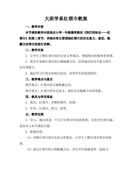 大班学系红领巾教案