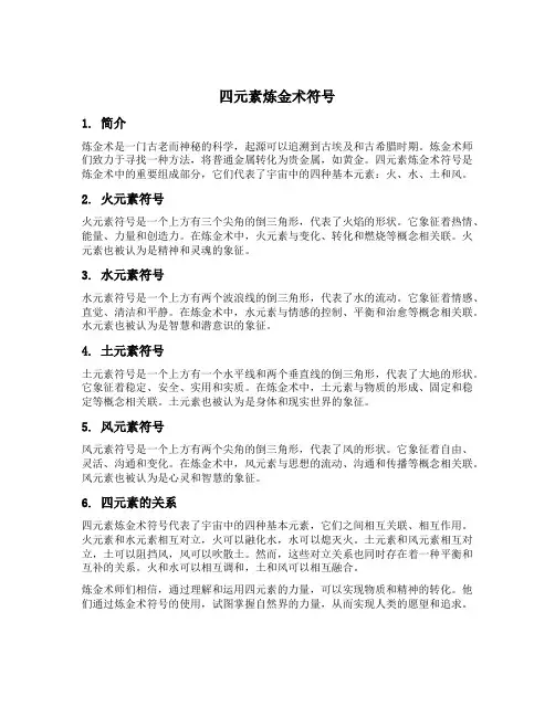 四元素炼金术符号