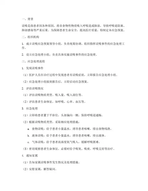 误吸得应急预案