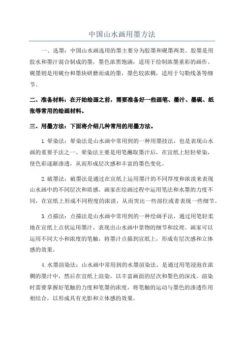 中国山水画用墨方法