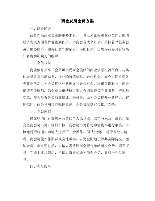 商会发展会员方案