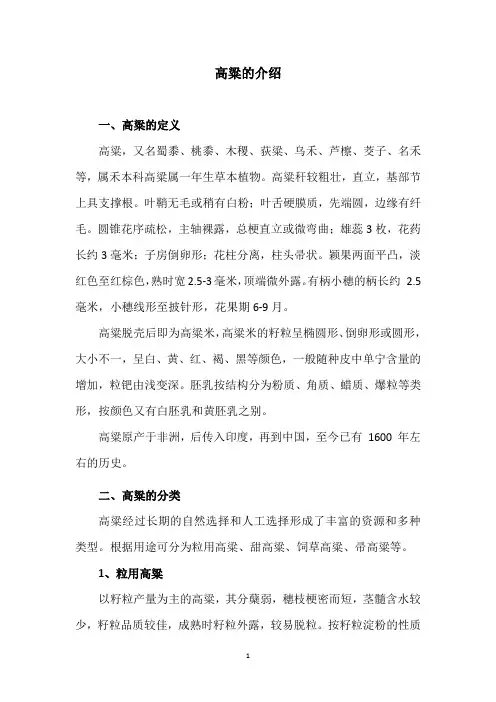 高粱的介绍