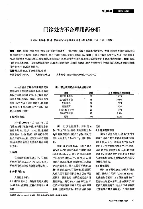 门诊处方不合理用药分析 (3)