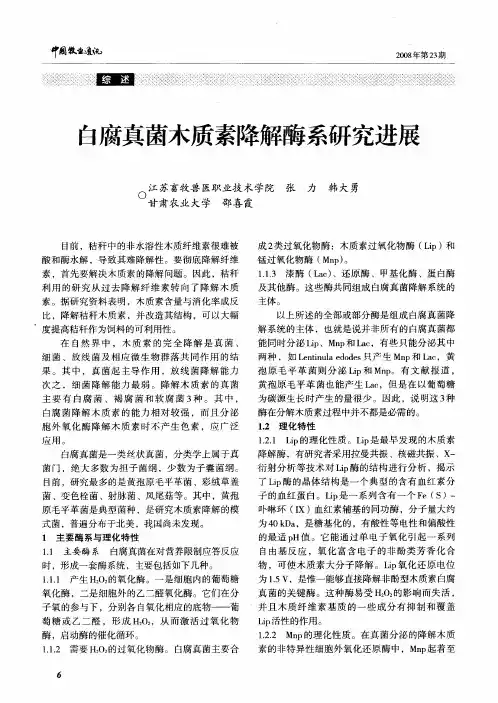 白腐真菌木质素降解酶系研究进展