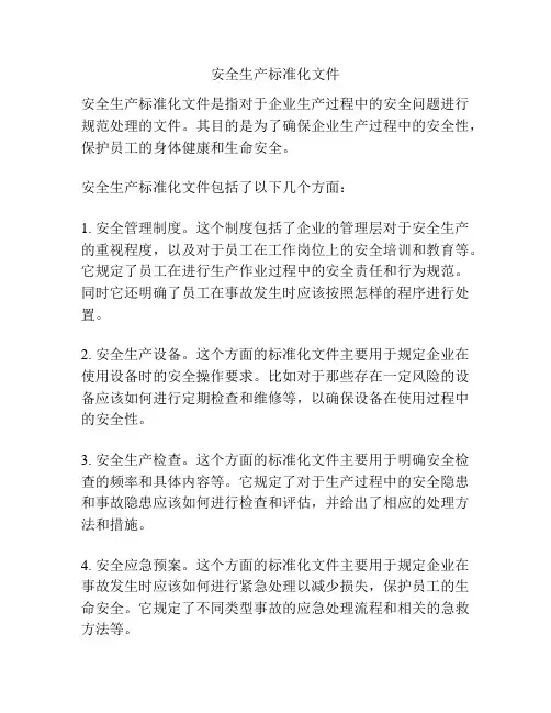 安全生产标准化文件