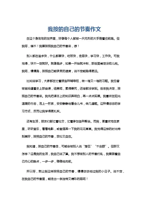 我按的自己的节奏作文