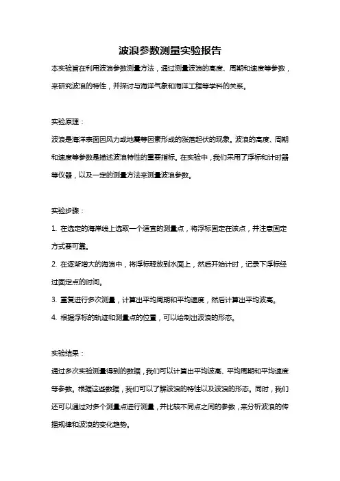 波浪参数测量实验报告