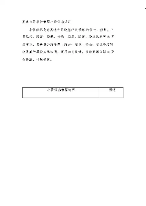 (完整版)高速公路养护管理小修保养规定