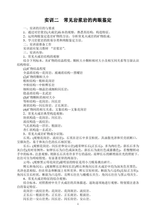 岩浆岩标本认识