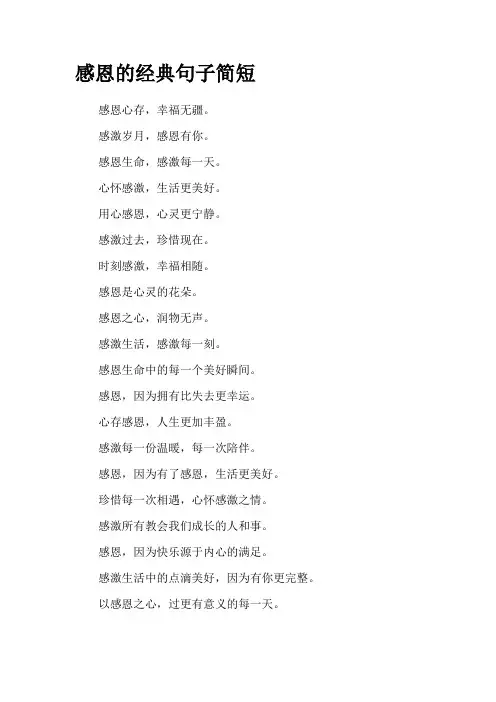 感恩的经典句子简短