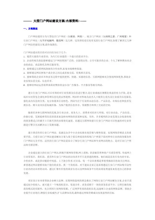 大型门户网站建设方案