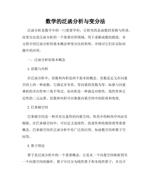 数学的泛函分析与变分法