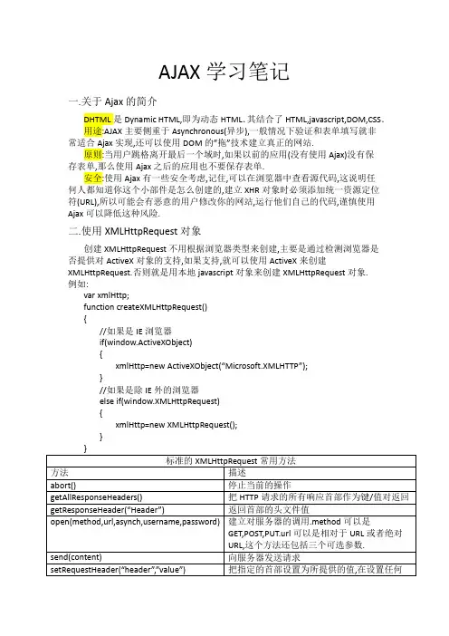 AJAX学习笔记