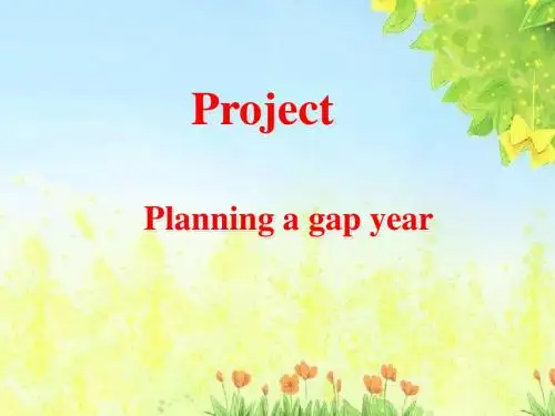 译林牛津版高中英语M11 unit2 Project Mind the gap year 教学课件 (共12张PPT)